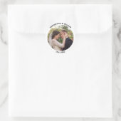 Sticker Rond Faveur de mariage personnalisée | Or |Photo (Sac)