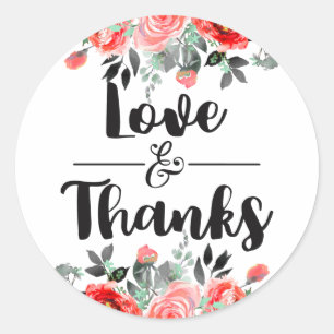 Sticker Rond Faveur de mariage Pivoine Peach & Mint Love & Than