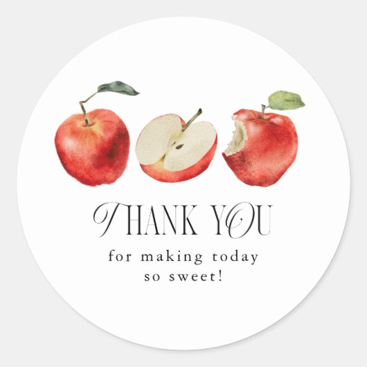 Sticker Rond Faveur de mariage pour une pomme si douce   (Devant)