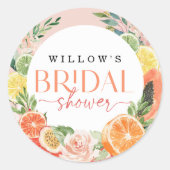 Sticker Rond Faveur de mariage tropical Citrus (Devant)
