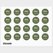 Sticker Rond Faveur de Noël vert olive (Feuille)