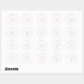 Sticker Rond Faveur de nœud papillon rose (Feuille)