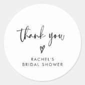 Sticker Rond Faveur de remerciement de Baby Shower Bohème Noir  (Devant)