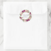 Sticker Rond Faveur de remerciement de mariage Blush Marsala (Sac)