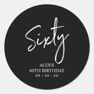 Sticker Rond Faveur de remerciement pour fête d'anniversaire 60