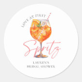 Sticker Rond Faveur de Remise de Cadeaux de Mariage Rose Amour (Devant)