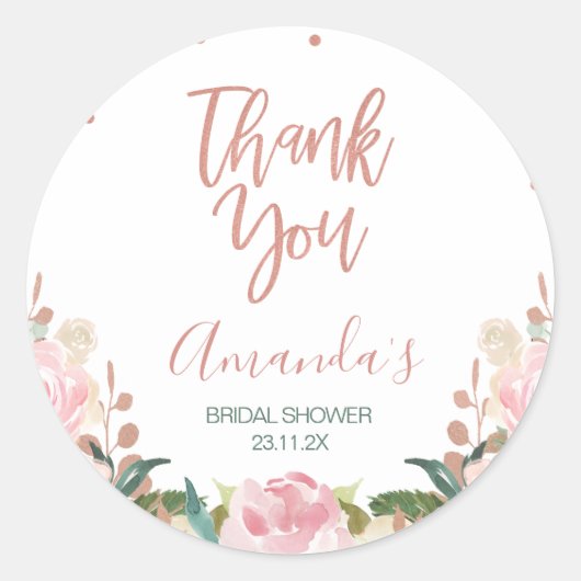 Sticker Rond Faveur de Rose Gold Brunch Bubbly pour enterrement (Devant)