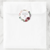 Sticker Rond Faveur de salle pour mariage floral rose rouge blu (Sac)