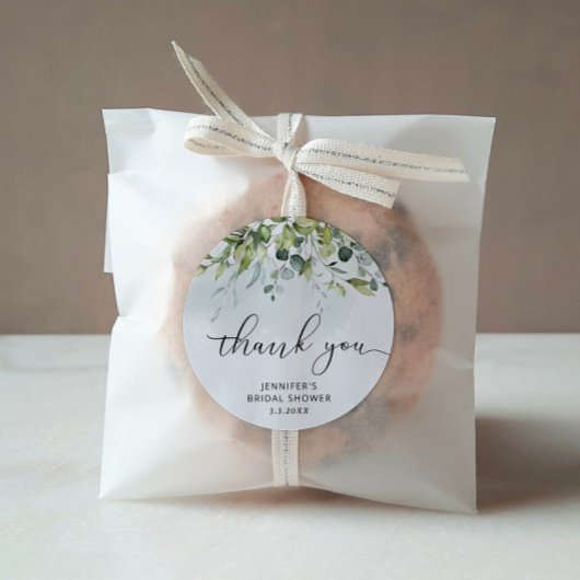 Sticker Rond Faveur de shower de mariée Eucalyptus