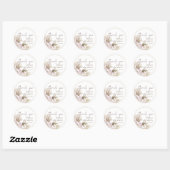 Sticker Rond Faveur d'orchidée rose florale séchée Boho  (Feuille)