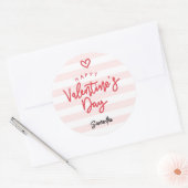 Sticker Rond Faveur moderne de la Saint-Valentin (Enveloppe)
