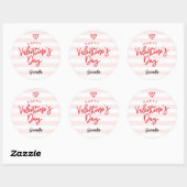Sticker Rond Faveur moderne de la Saint-Valentin (Feuille)