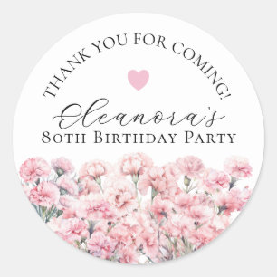 Sticker Rond Faveur personnalisée pour le 80e anniversaire - Fl