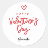 Sticker Rond Faveur simple de la Saint-Valentin (Devant)