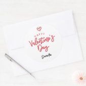 Sticker Rond Faveur simple de la Saint-Valentin (Enveloppe)