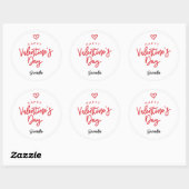 Sticker Rond Faveur simple de la Saint-Valentin (Feuille)