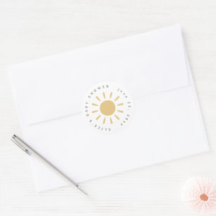 Sticker Rond Faveurs de Baby Shower et Invitations Bohème Solei