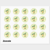 Sticker Rond Faveurs de fête Saint-Patrick Trèfle Gnome Joyeux (Feuille)