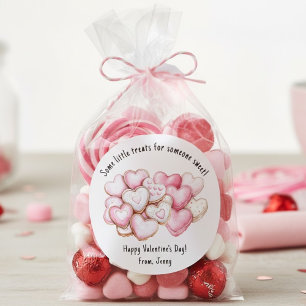 Sticker Rond Faveurs de jour de la Saint-Valentin en forme de c