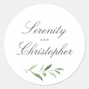Sticker Rond Faveurs de mariage calligraphie simple rustique ve