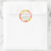 Sticker Rond Faveurs de mariage Citrus Floral Main Squeeze (Sac)