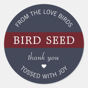 Sticker Rond Faveurs de mariage Lancer de graines pour oiseaux 