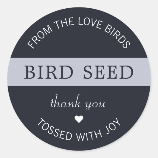 Sticker Rond Faveurs de mariage Lancer de graines pour oiseaux (Devant)