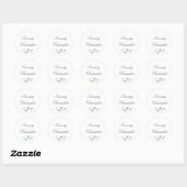 Sticker Rond Faveurs de mariage simples de calligraphie avec ve (Feuille)