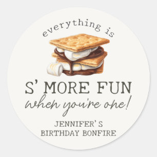 Sticker Rond Faveurs de premier anniversaire pour feu de joie e