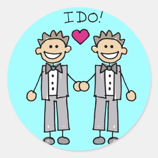 Sticker Rond Faveurs du mariage gay (Devant)