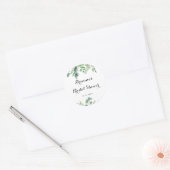 Sticker Rond Favor de mariage avec feuillage d'eucalyptus vert (Enveloppe)