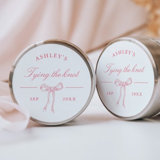 Sticker Rond Favor de noeud papillon rose