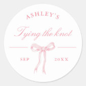 Sticker Rond Favor de noeud papillon rose (Devant)