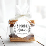 Sticker Rond Favor de Rustic Wedding<br><div class="desc">These lovely s'more favor broers est parfait pour baby shower,  bridal shower favors,  birthparties and weddings. See the entire collection for more matching items !</div>