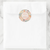 Sticker Rond Favor personnalisé pour Baby Shower Floral  (Sac)