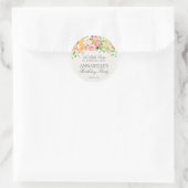 Sticker Rond Favori d'anniversaire Fleur Citron Pastel Petite M (Sac)