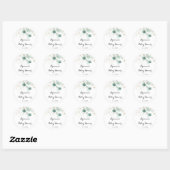 Sticker Rond Favori de Baby Shower Rustique Eucalyptus Fleur Or (Feuille)