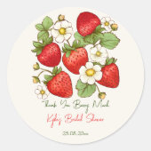 Sticker Rond Favori de douche nuptiale de fraise de fruit doux  (Devant)