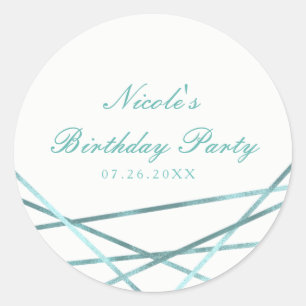 Sticker Rond Favori de fête glamour aux lignes géométriques mod