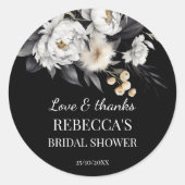 Sticker Rond Favori de mariage boho humeur noir et blanc (Devant)