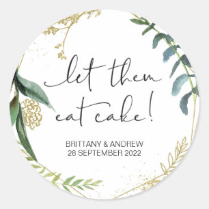 Sticker Rond Favori De Mariage De Gâteaux Laisser Les Manger Câ