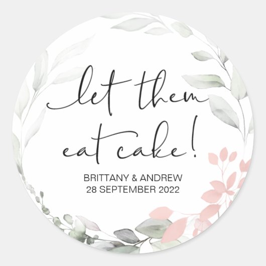 Sticker Rond Favori De Mariage De Gâteaux Laisser Les Manger Câ (Devant)