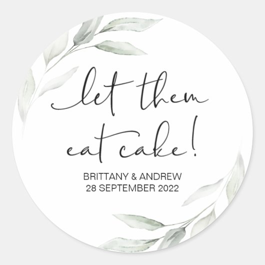 Sticker Rond Favori De Mariage De Gâteaux Laisser Les Manger Câ (Devant)