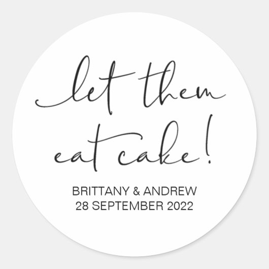 Sticker Rond Favori De Mariage De Gâteaux Laisser Les Manger Câ (Devant)