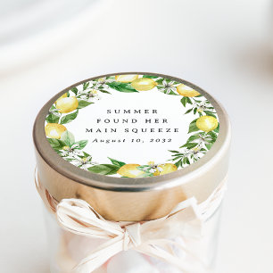 Sticker Rond Favori de mariage en couronne de citron