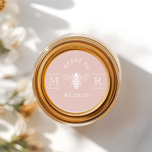 Sticker Rond Favori de mariage miel rose élégant destiné à abei