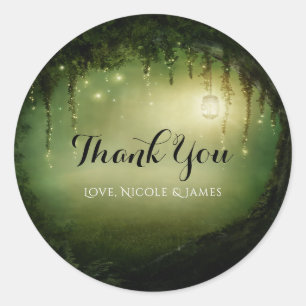 Sticker Rond Favori de mariage rustique romantique de la forêt 
