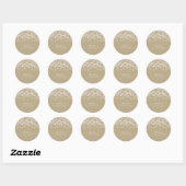Sticker Rond Favori de mariage rustique simple en papier brun (Feuille)