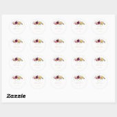 Sticker Rond Favori de mariage tropical boho doré   (Feuille)