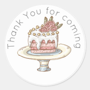 Sticker Rond Favori de Merci de gâteau Mariage Whimsical